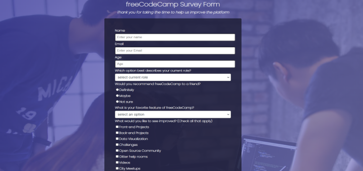 survey form Website